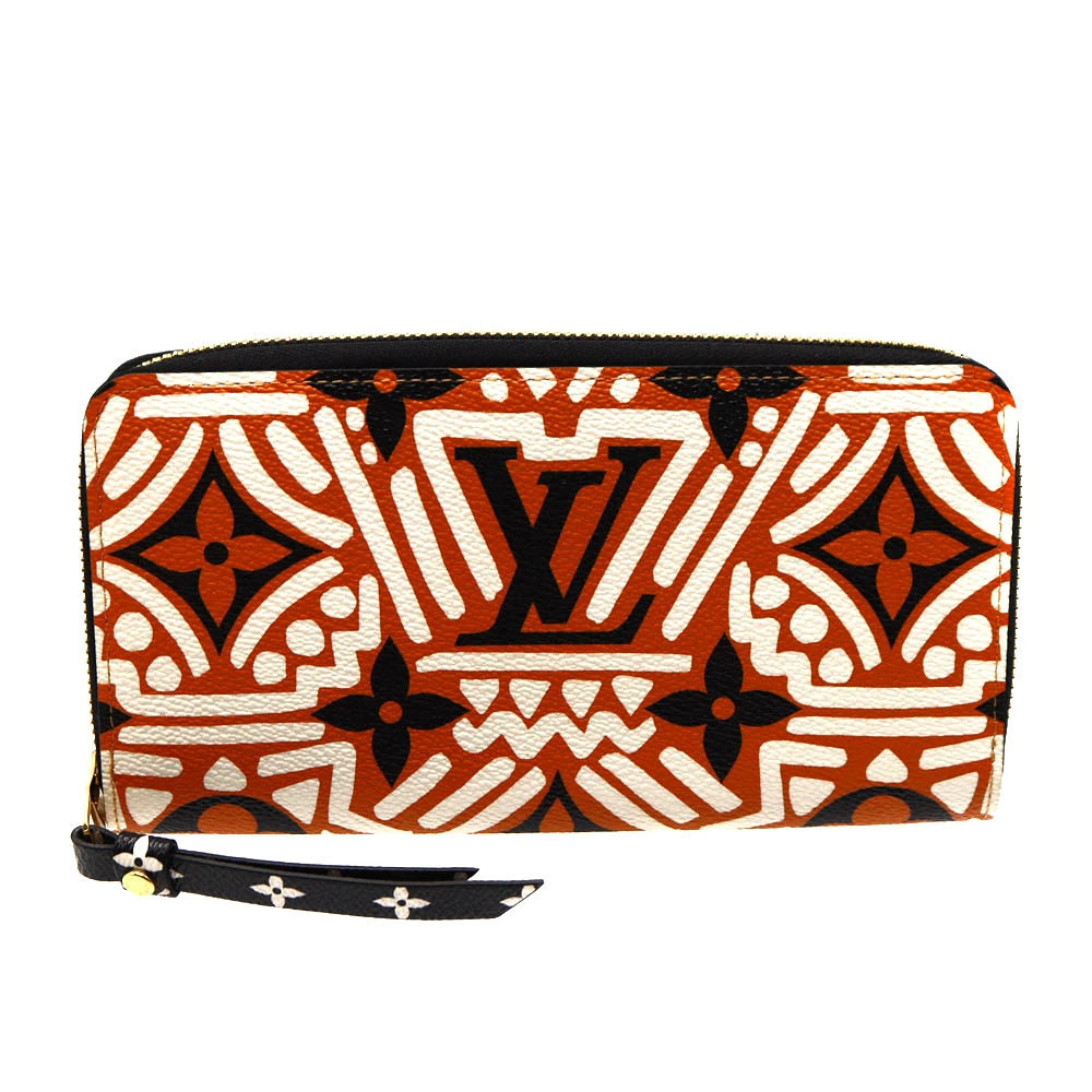 Louis Vuitton Zippy Wallet LV Crafty Leather Orange Black